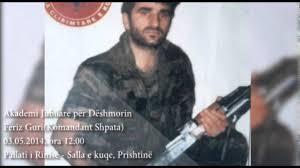 Feriz Guri komandant Shpata odlikuje se Odlikovanjem”Heroj Kosova”