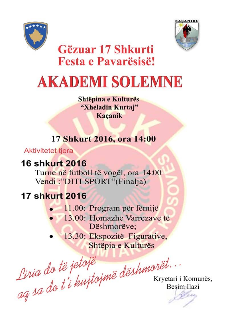 Kačanik se sprema da obeleži r godišnjicu Nezavisnosti