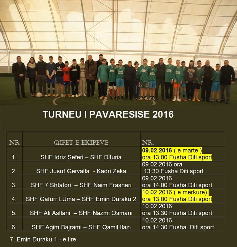 Sutra počinje  turnir u malom fudbalu”Kupa e Pavarsisë”